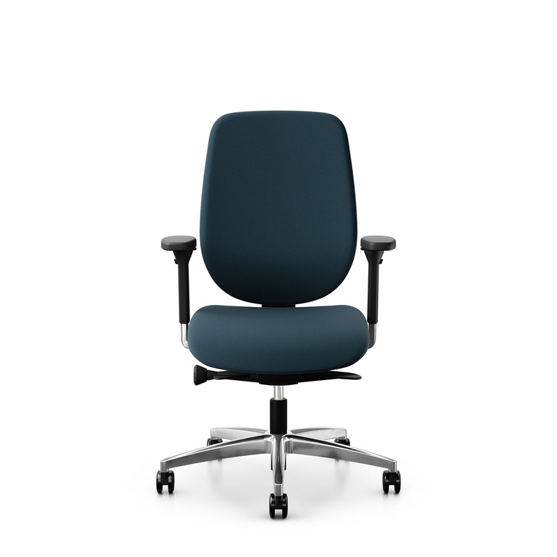 Image of Giroflex 353 office chair without headrest & with 4D armrests Blue/Chrome-plated, New, Ergonomic chair - ideal for flexible working