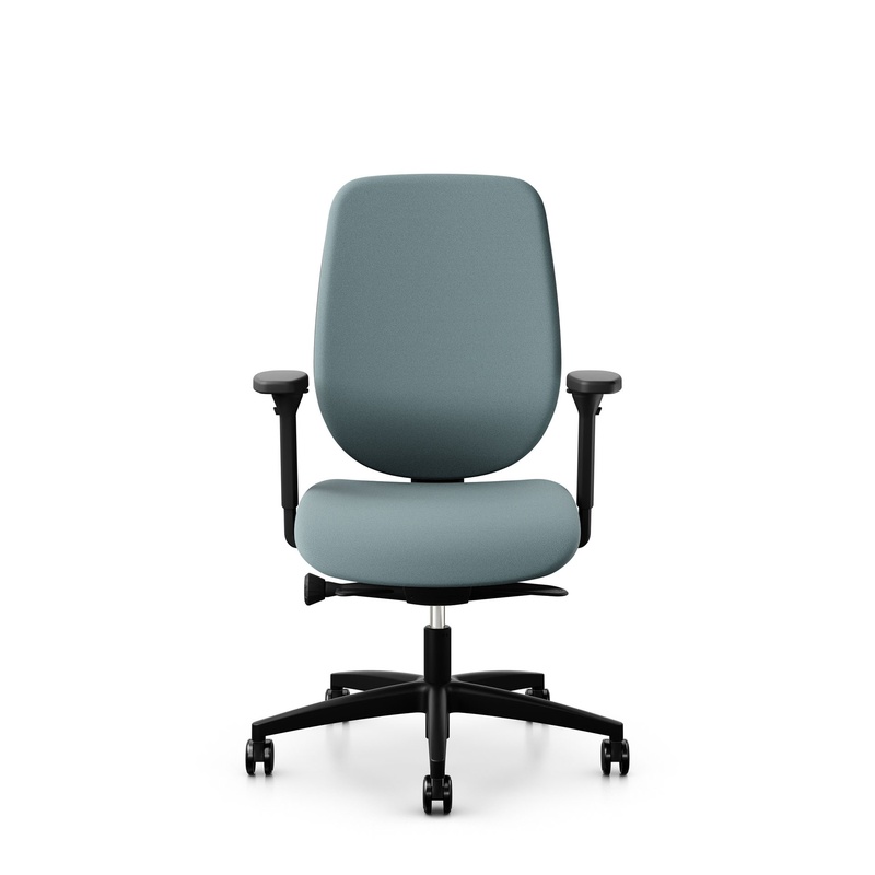 Image of Giroflex 353 office chair without headrest & with 4D armrests Light blue/Black, New, Ergonomic chair - ideal for flexible working