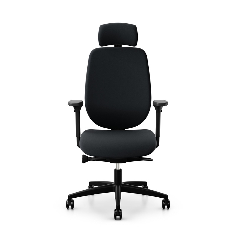 Image of Giroflex 353 office chair with headrest & with 4D armrests Black/Black, New, Ergonomic chair - ideal for flexible working