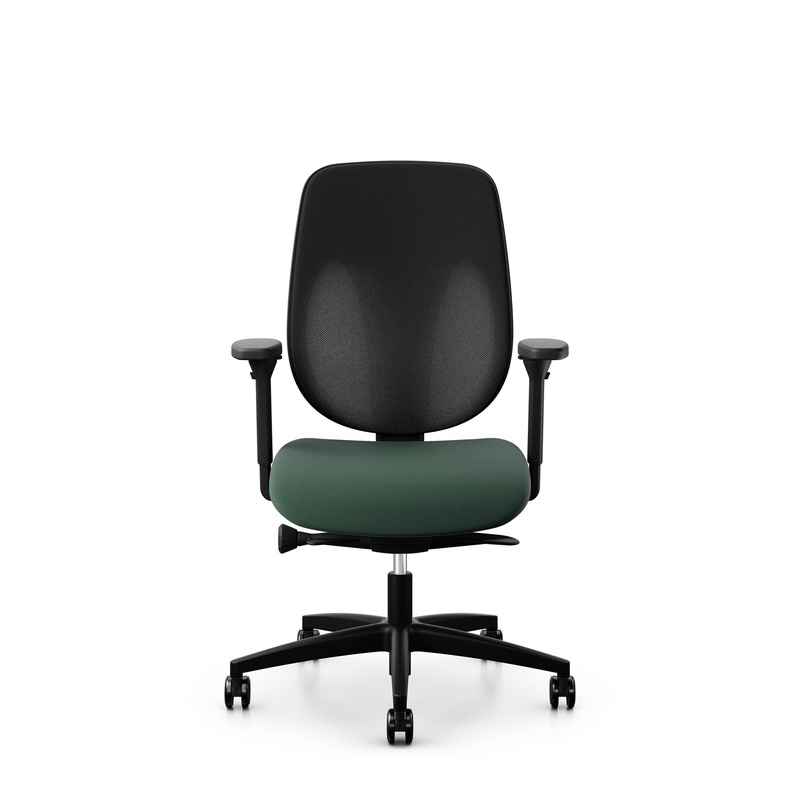 Image of Giroflex 353 office chair without headrest & with 4D armrests Dark green/Black, New, Ergonomic chair - ideal for flexible working