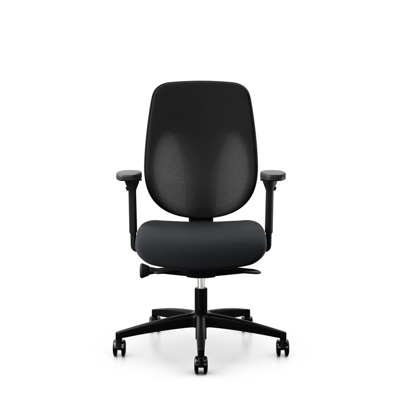 Image of Giroflex 353 office chair without headrest & with 4D armrests Black/Black, New, Ergonomic chair - ideal for flexible working