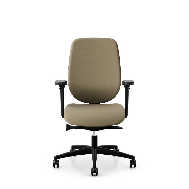 Image of Giroflex 353 office chair without headrest & with 4D armrests Light brown/Black, New, Ergonomic chair - ideal for flexible working