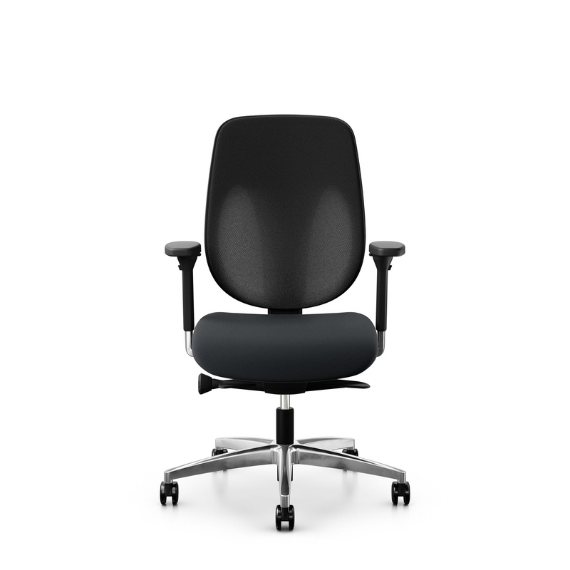 Image of Giroflex 353 office chair without headrest & with 4D armrests Black/Chrome-plated, New, Ergonomic chair - ideal for flexible working