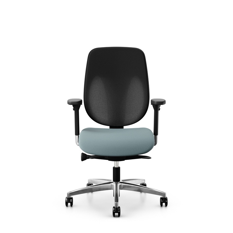 Image of Giroflex 353 office chair without headrest & with 4D armrests Light blue/Chrome-plated, New, Ergonomic chair - ideal for flexible working