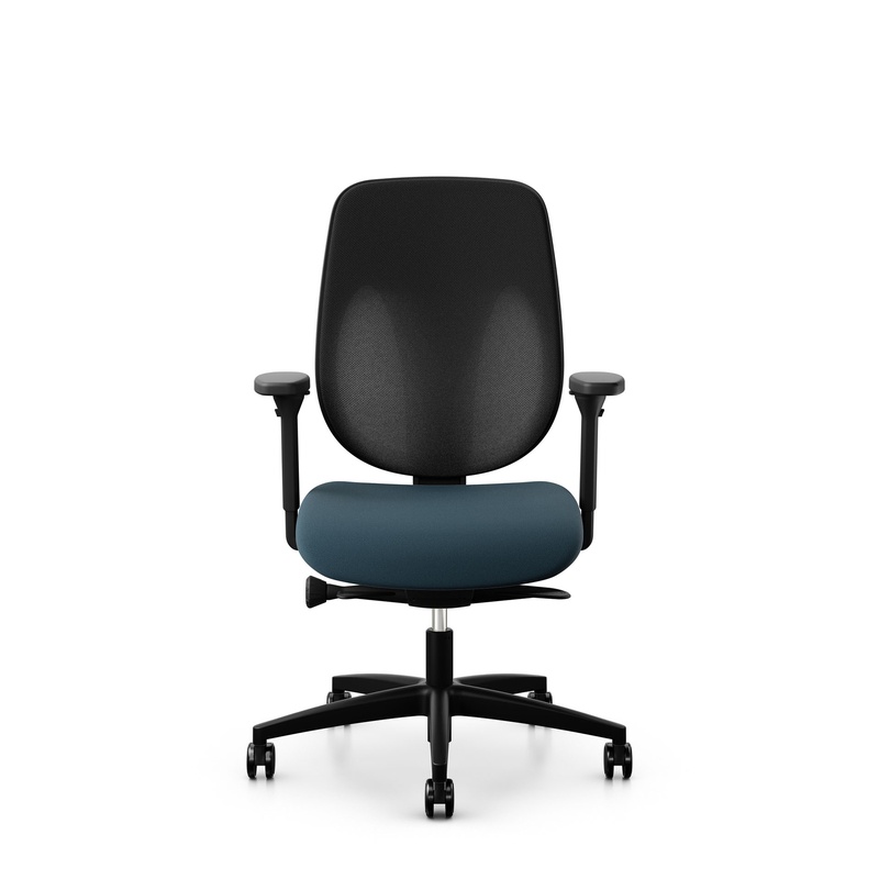 Image of Giroflex 353 office chair without headrest & with 4D armrests Blue/Black, New, Ergonomic chair - ideal for flexible working