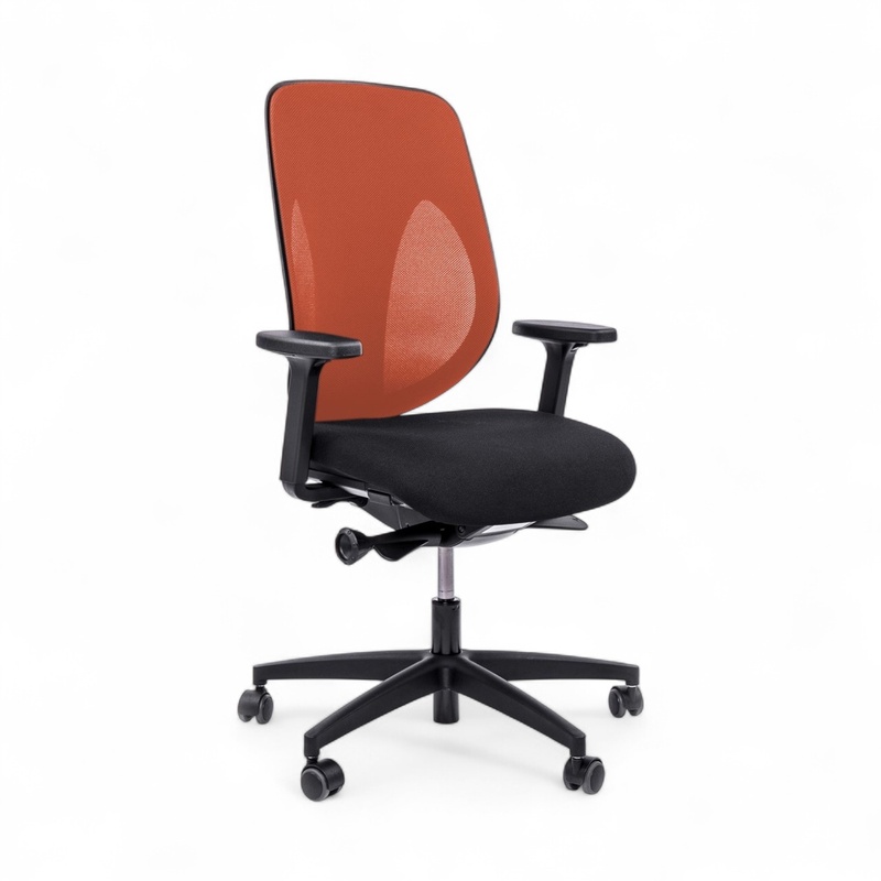 Image of Swivel chair Giroflex 353-4029 without headrest & with 2D armrests Orange/Black, New, Ergonomic chair - ideal for flexible working