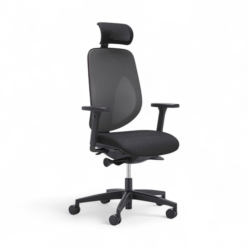Image of Swivel chair Giroflex 353-4029 with headrest & with 2D armrests Gray/Black, New, Ergonomic chair - ideal for flexible working