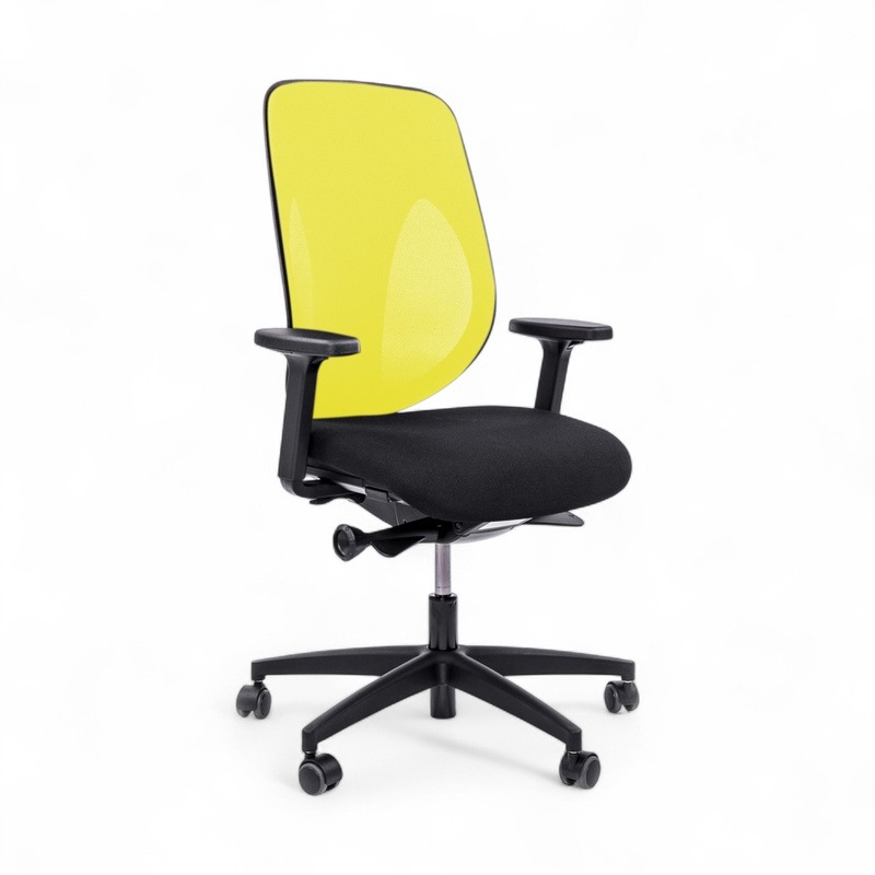 Image of Swivel chair Giroflex 353-4029 without headrest & with 2D armrests Yellow/Black, New, Ergonomic chair - ideal for flexible working
