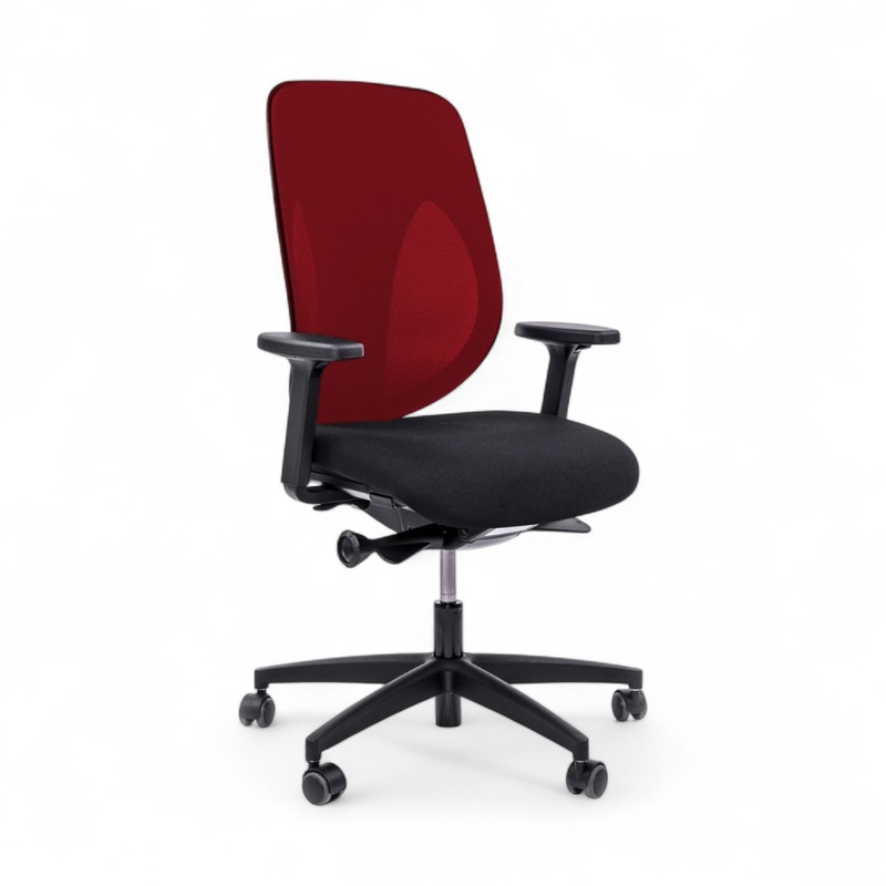 Image of Swivel chair Giroflex 353-4029 without headrest & with 2D armrests Red/Black, New, Ergonomic chair - ideal for flexible working