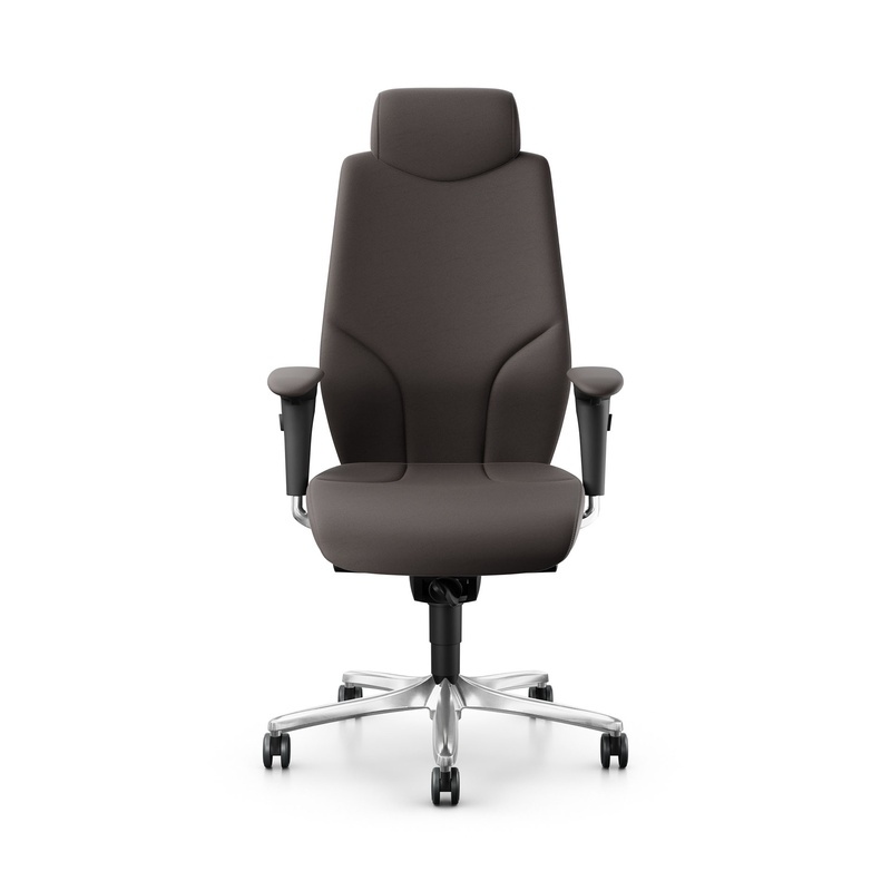 Image of Leather executive chair Giroflex 64-9778 with 4D armrests, Dark brown/Chrome-plated, New, Ergonomic chair - ideal for flexible working