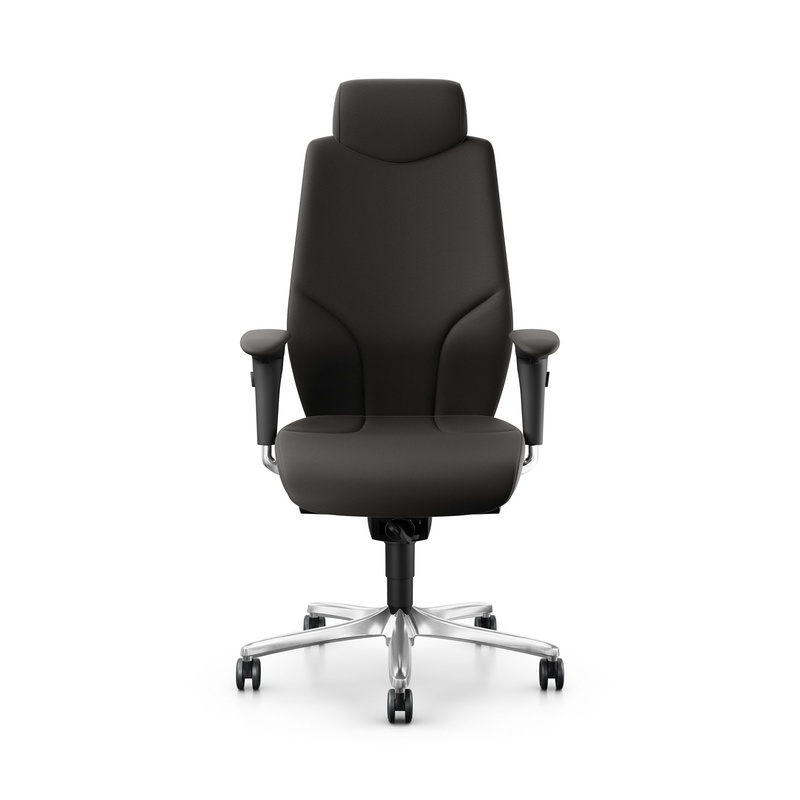 Image of Leather executive chair Giroflex 64-9778 with 4D armrests, Black/Chrome-plated, New, Ergonomic chair - ideal for flexible working