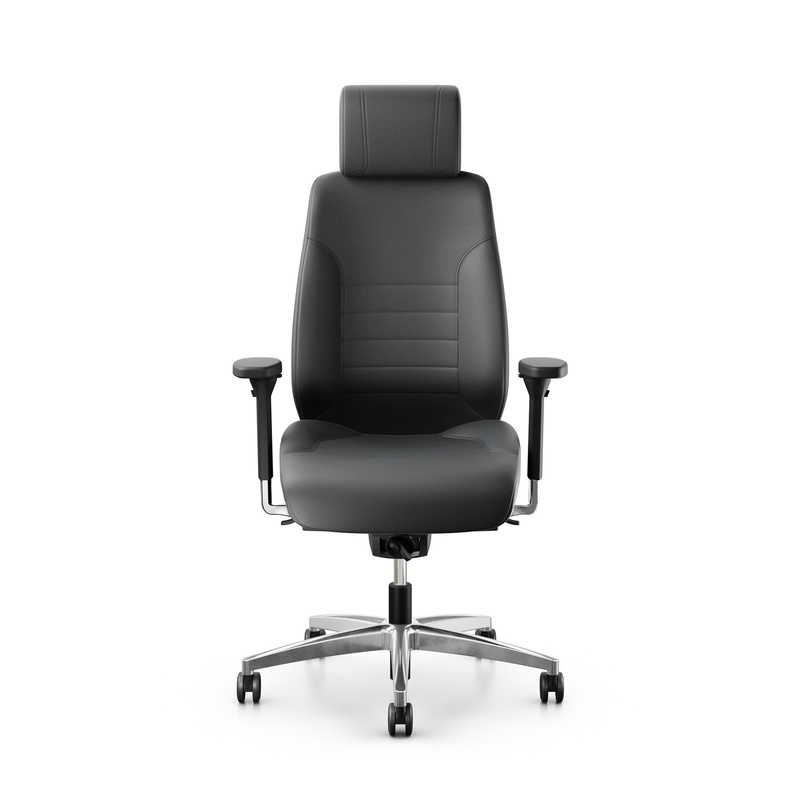 Image of Swivel chair Giroflex 60 with headrest & with 4D armrests Gray/Chrome-plated, New, Ergonomic chair - ideal for flexible working