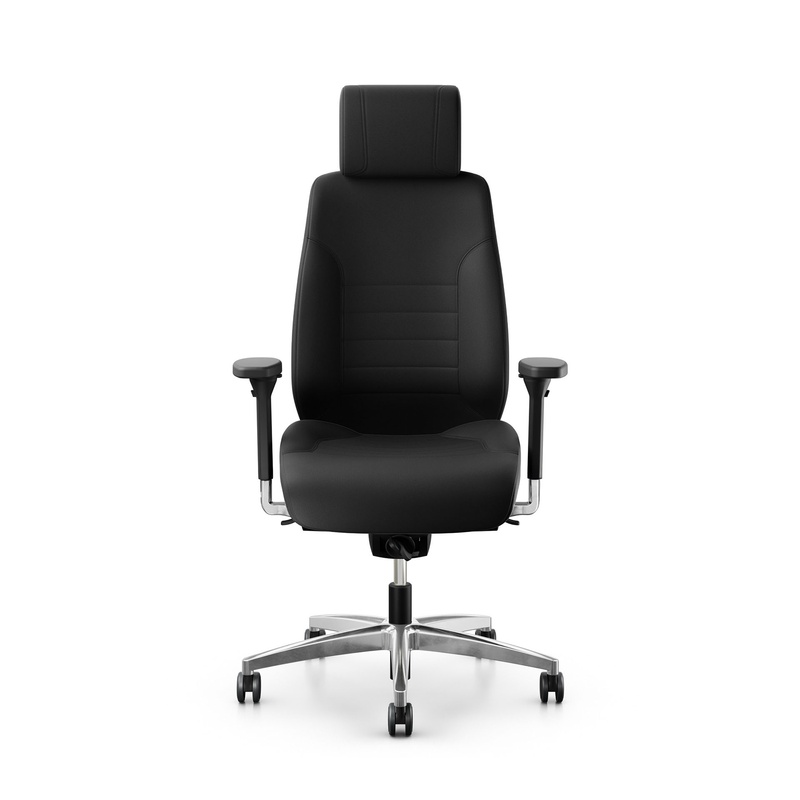 Image of Swivel chair Giroflex 60 with headrest & with 4D armrests Black/Chrome-plated, New, Ergonomic chair - ideal for flexible working