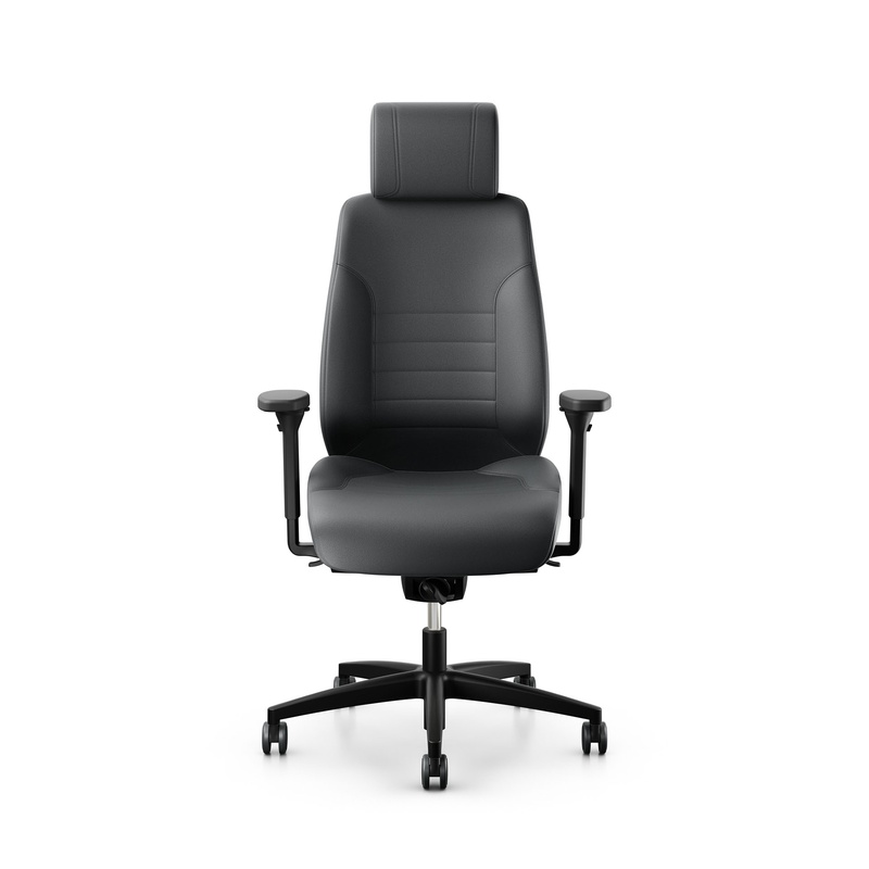 Image of Swivel chair Giroflex 60 with headrest & with 4D armrests Gray/Black, New, Ergonomic chair - ideal for flexible working