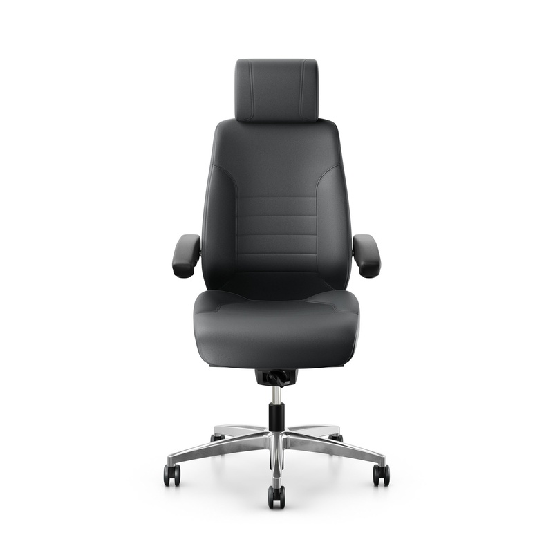 Image of Swivel chair Giroflex 60 with headrest & with folding armrests Gray/Chrome-plated, New, Ergonomic chair - ideal for flexible working