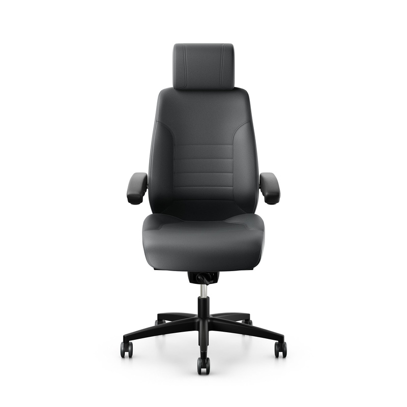 Image of Swivel chair Giroflex 60 with headrest & with folding armrests Gray/Black, New, Ergonomic chair - ideal for flexible working