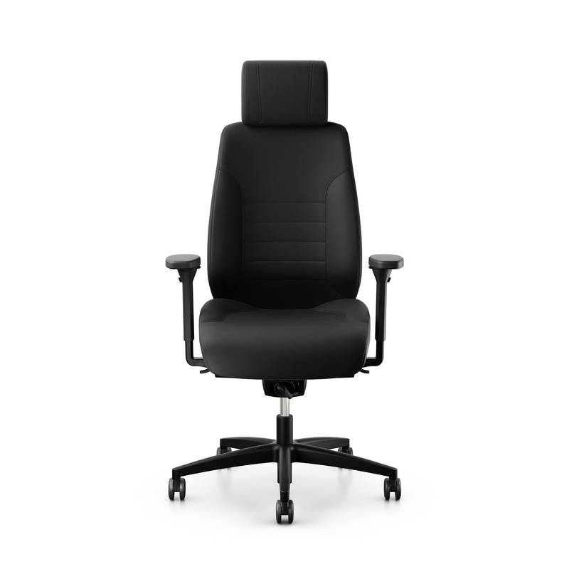 Image of Swivel chair Giroflex 60 with headrest & with 4D armrests Black/Black, New, Ergonomic chair - ideal for flexible working