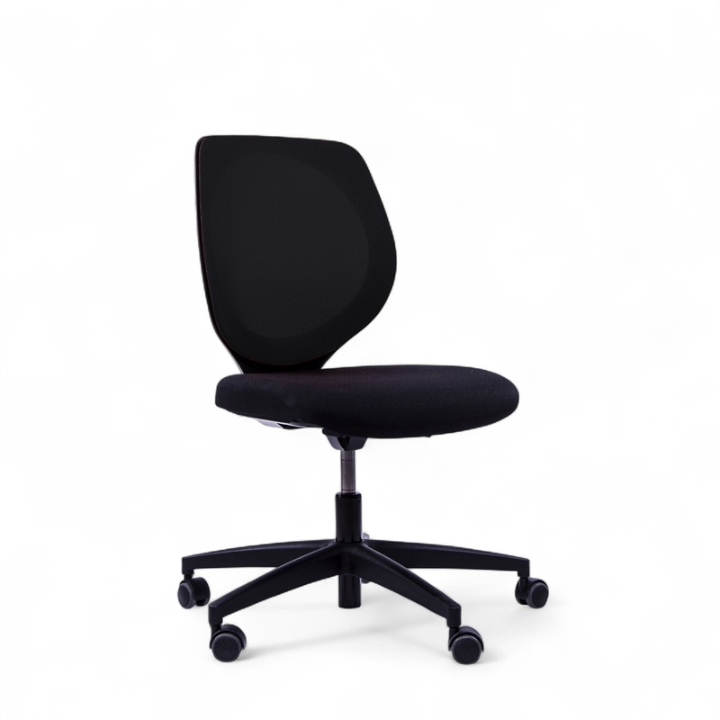 Image of Height-adjustable conference chair Giroflex 353-3018 with hard floor castors without armrests, Black/Black, New - Ergonomic & height-adjustable