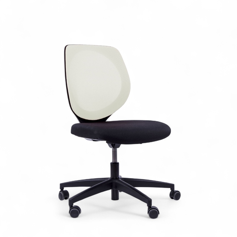 Image of Height-adjustable conference chair Giroflex 353-3018 with hard floor castors without armrests, White/Black, New - Ergonomic & height-adjustable