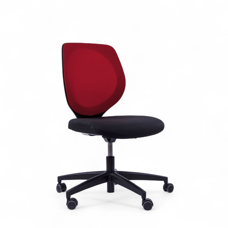Image of Height-adjustable conference chair Giroflex 353-3018 with hard floor castors without armrests, Red/Black, New - Ergonomic & height-adjustable