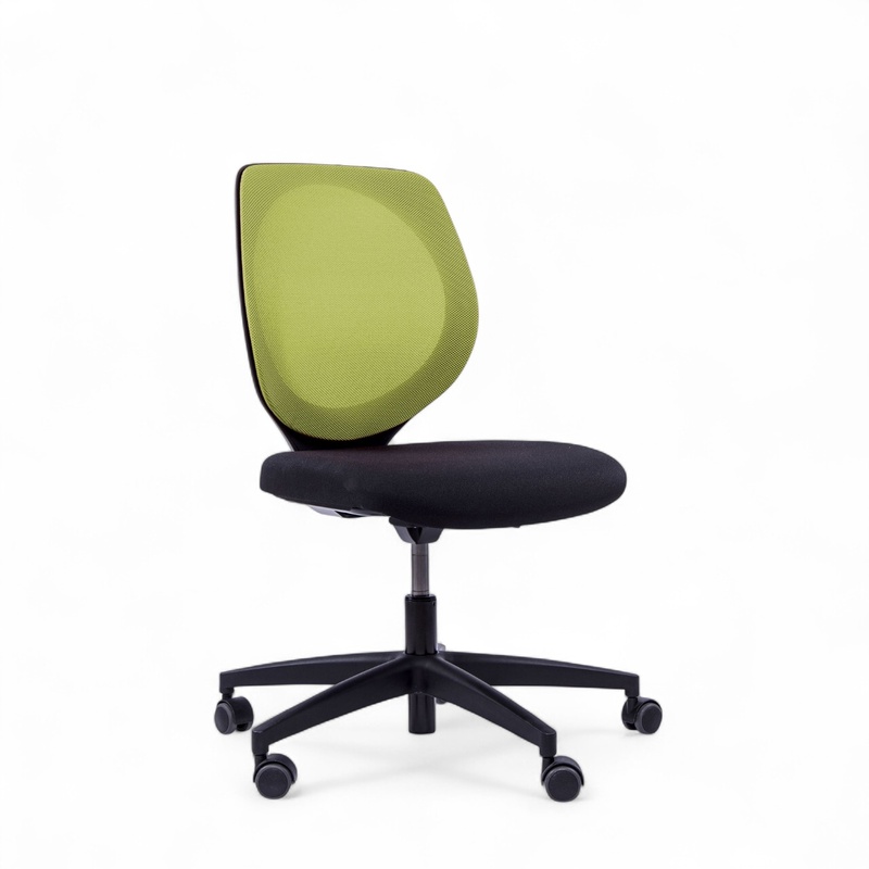 Image of Height-adjustable conference chair Giroflex 353-3018 with hard floor castors without armrests, Green/Black, New - Ergonomic & height-adjustable