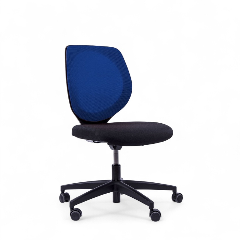 Image of Height-adjustable conference chair Giroflex 353-3018 with hard floor castors without armrests, Blue/Black, New - Ergonomic & height-adjustable
