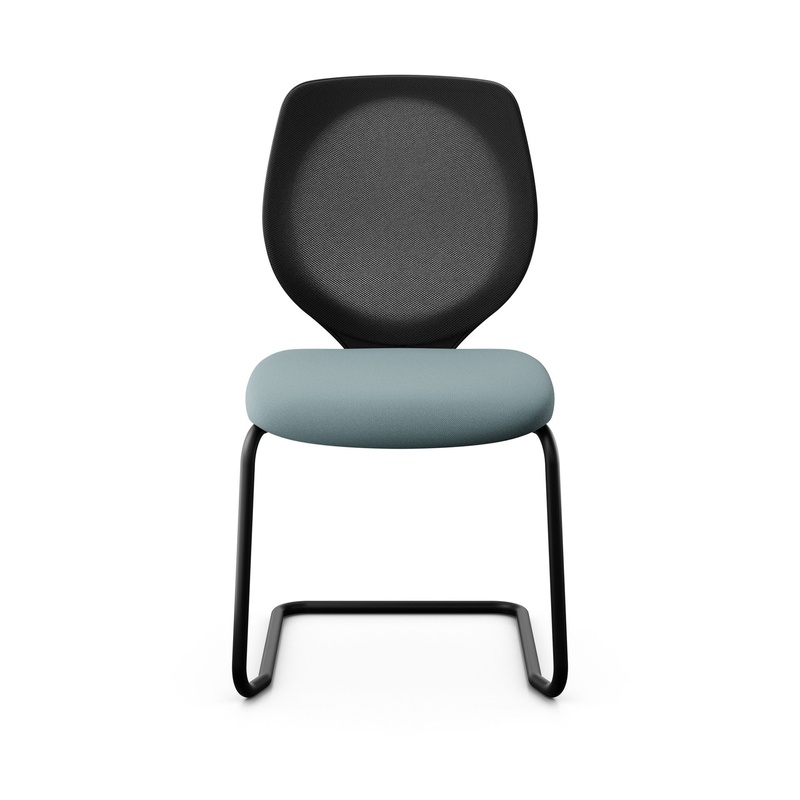 Image of Giroflex 353 cantilever conference chair without armrests, Light blue/ Black, New