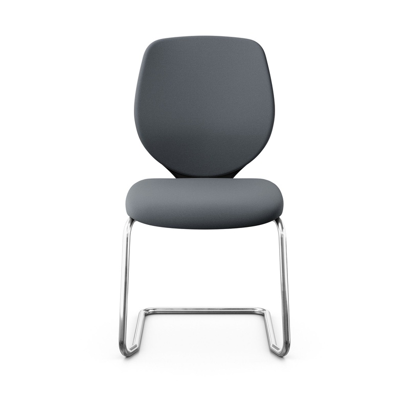 Image of Giroflex 353 cantilever conference chair without armrests, Gray/Chrome-plated, New
