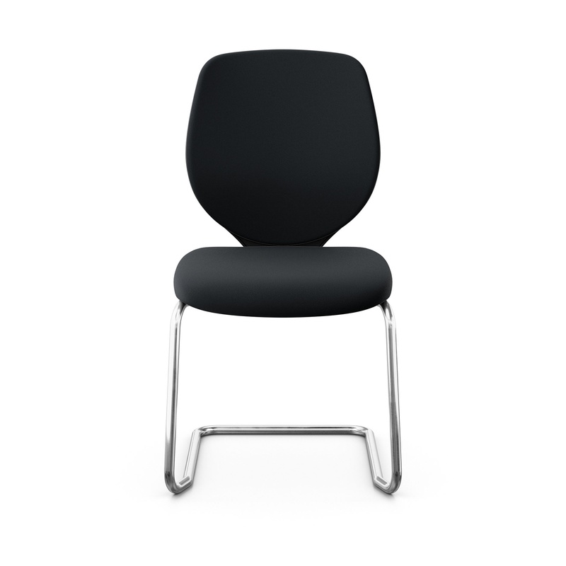 Image of Giroflex 353 cantilever conference chair without armrests, Black/Chrome-plated, New
