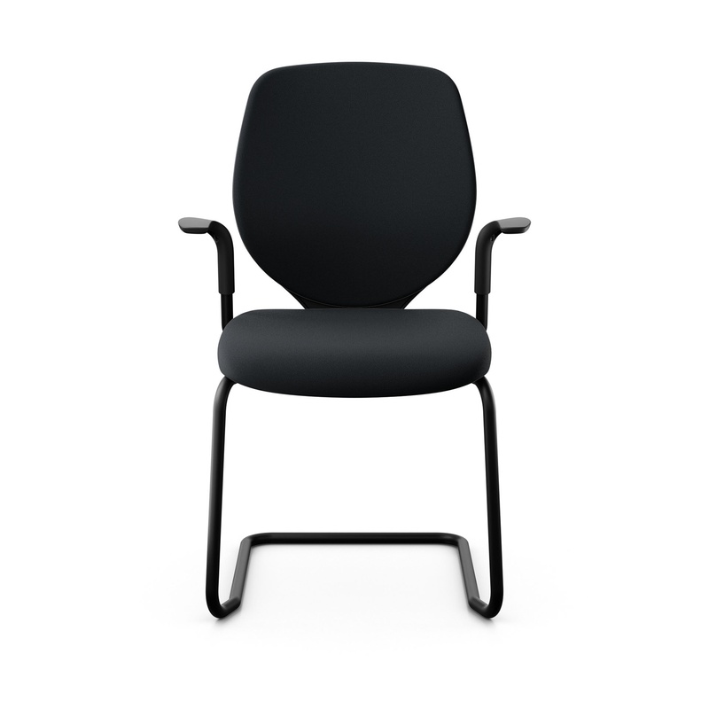 Image of Giroflex 353 cantilever conference chair with fixed armrests, Black/ Black, New