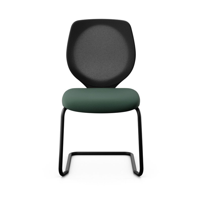 Image of Giroflex 353 cantilever conference chair without armrests, Dark green/ Black, New