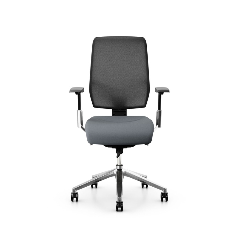 Image of Giroflex office chair 68-3519 with 3D armrests, Gray/Chrome-plated, New, Ergonomic chair - ideal for flexible working