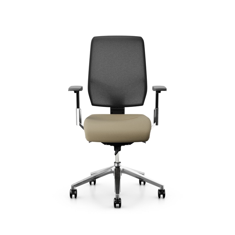 Image of Giroflex office chair 68-3519 with 3D armrests, Light brown/Chrome-plated, New, Ergonomic chair - ideal for flexible working