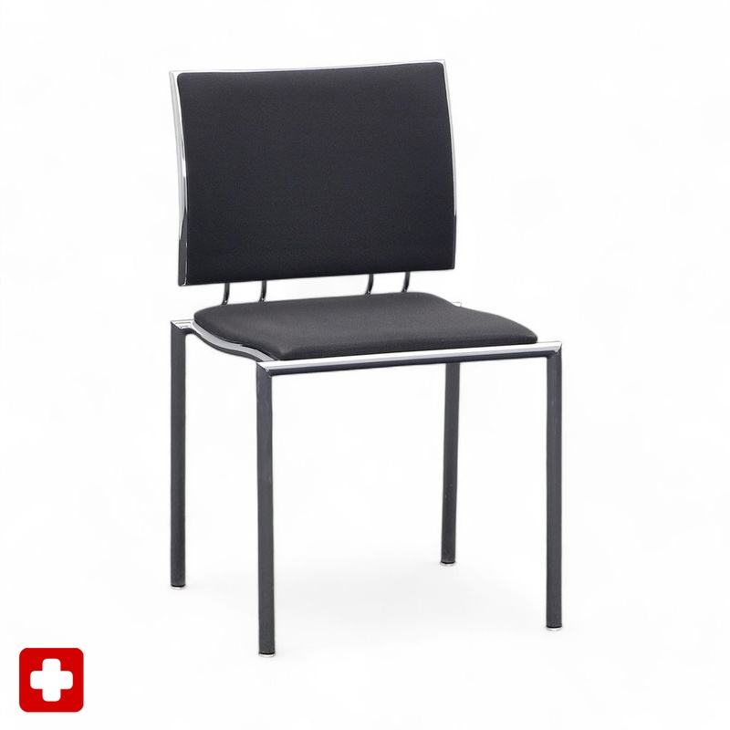 Image of Bistro stacking chair Dietiker Switzerland Quadro Black without armrests, Normal used - Perfect for comfortable sitting