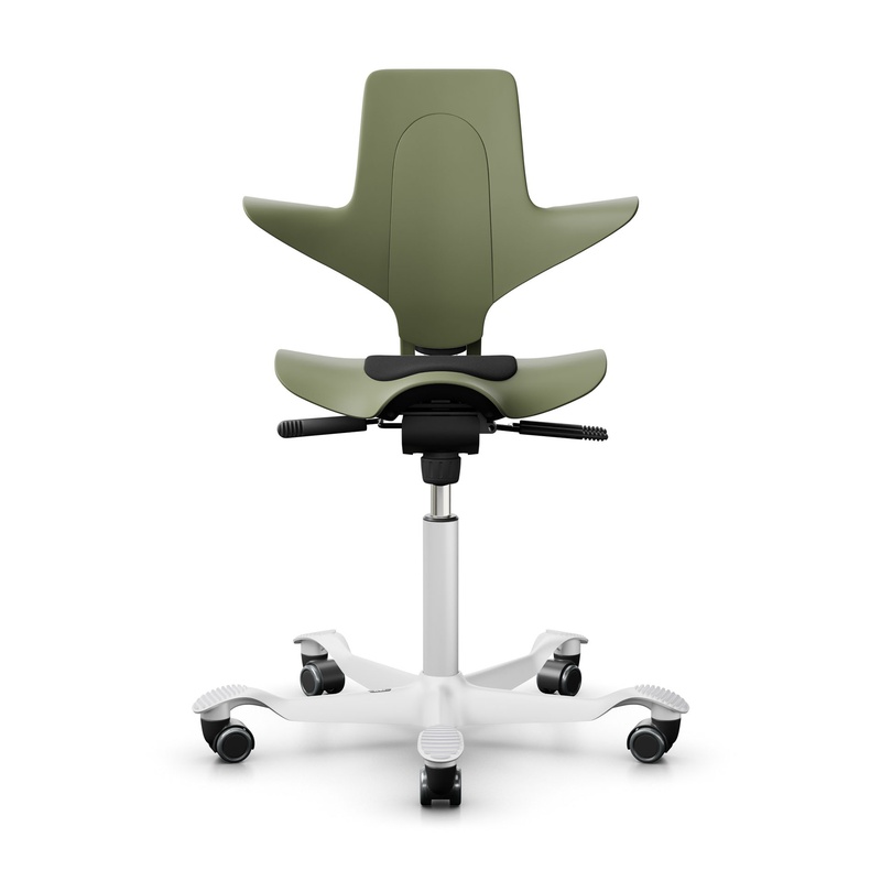 Image of Saddle chair HAG Capisco Puls 8010 without armrests, Green/White, New, Ergonomic chair - ideal for flexible working