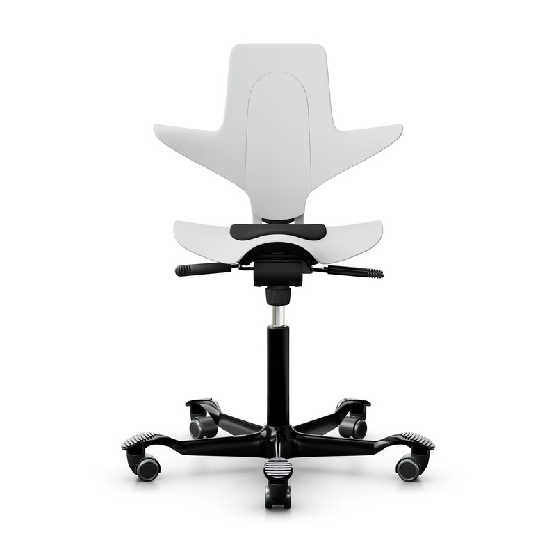 Image of Saddle chair HAG Capisco Puls 8010 without armrests, White/Black, New, Ergonomic chair - ideal for flexible working