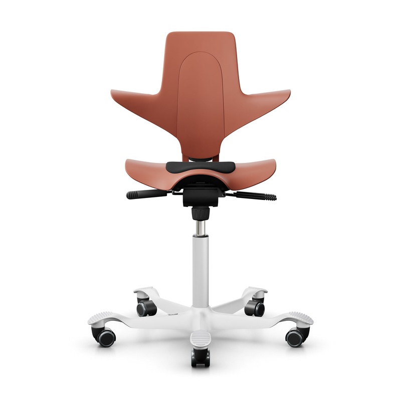 Image of Saddle chair HAG Capisco Puls 8010 without armrests, Pink/White, New, Ergonomic chair - ideal for flexible working