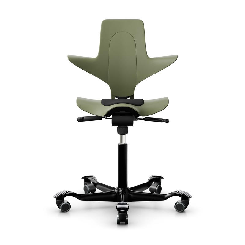 Image of Saddle chair HAG Capisco Puls 8010 without armrests, Green/Black, New, Ergonomic chair - ideal for flexible working