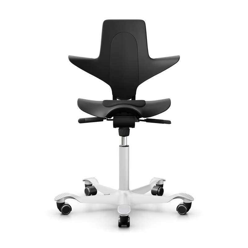 Image of Saddle chair HAG Capisco Puls 8010 without armrests, Black/White, New, Ergonomic chair - ideal for flexible working