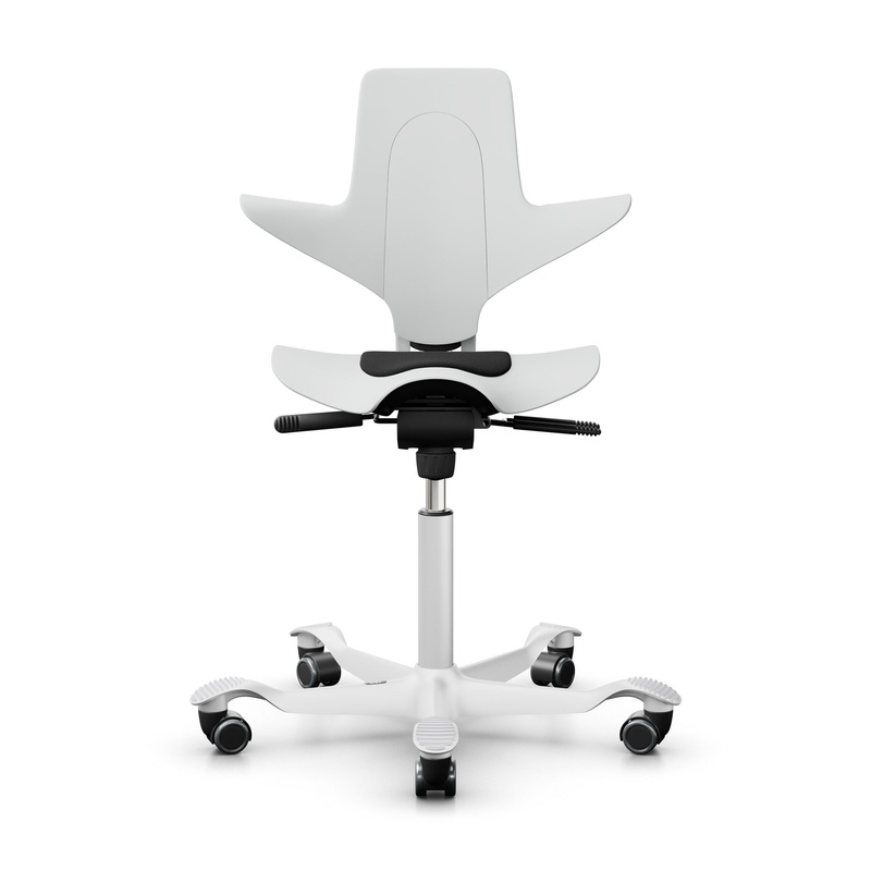 Image of Saddle chair HAG Capisco Puls 8010 without armrests, White/White, New, Ergonomic chair - ideal for flexible working