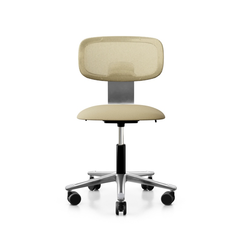Image of Task chair HAG Tion 2340 Mesh without armrests, Yellow/Chrome-plated, New, Ergonomic chair - ideal for flexible working