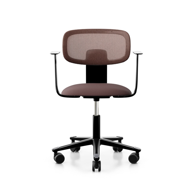 Image of Task chair HAG Tion 2340 Mesh with fixed armrests, Brown/Black, New, Ergonomic chair - ideal for flexible working