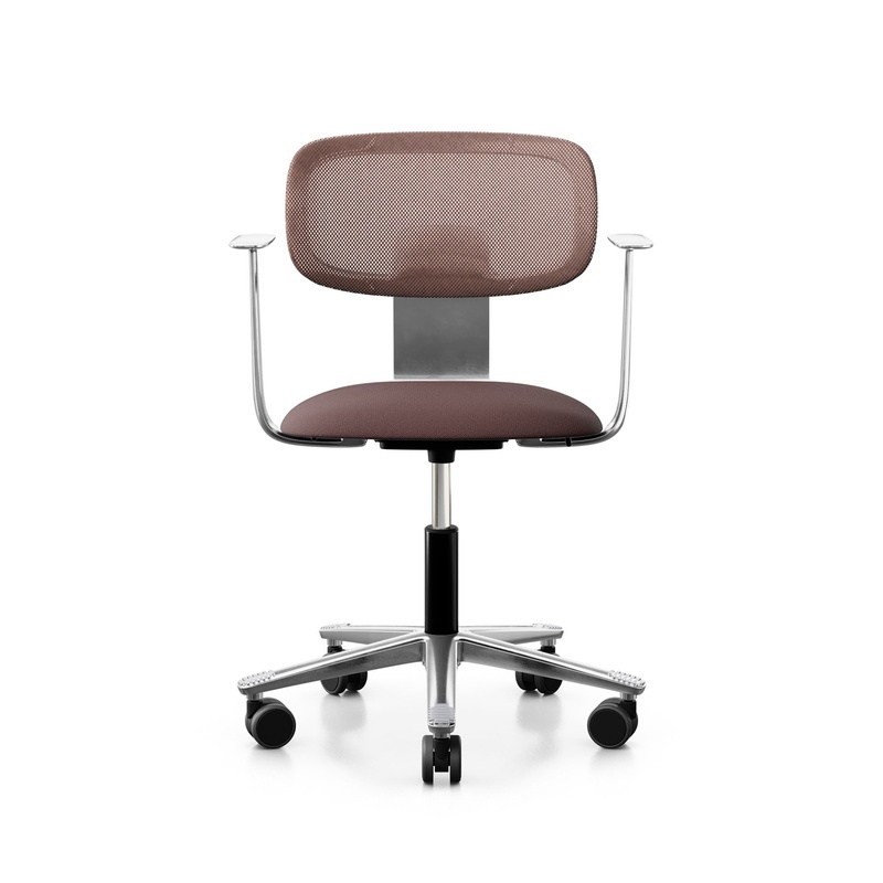 Image of Task chair HAG Tion 2340 Mesh with fixed armrests, Brown/Chrome-plated, New, Ergonomic chair - ideal for flexible working