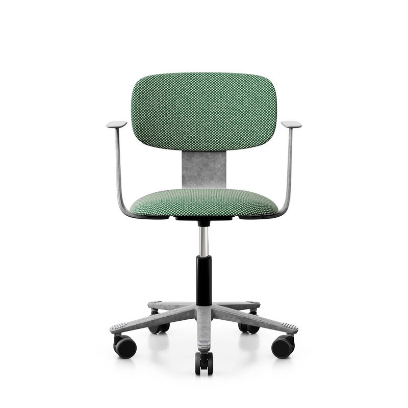 Image of HAG Tion 2160 task chair with fixed armrests, Green/Silver gray, New, Ergonomic chair - ideal for flexible working