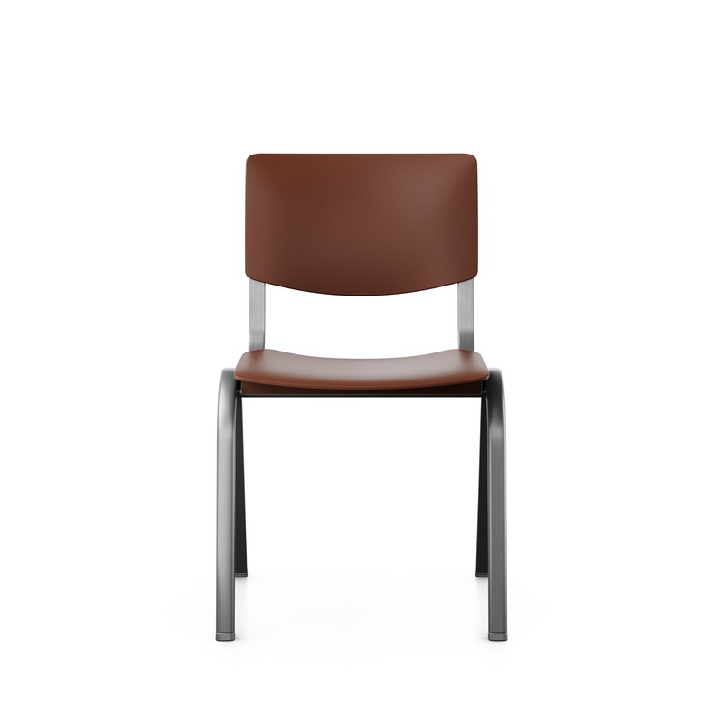 Image of Stackable chair HAG Celi 9100 Brown/Silver gray without armrests, New - Perfect for office and reception