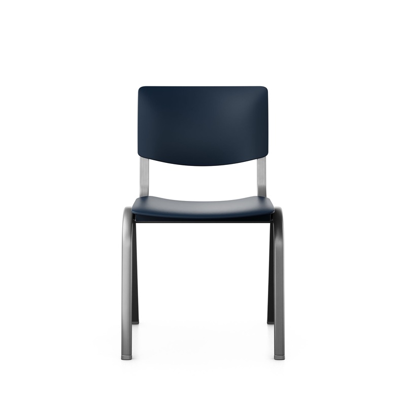 Image of Stackable chair HAG Celi 9100 Dark blue/Silver gray without armrests, New - Perfect for office and reception