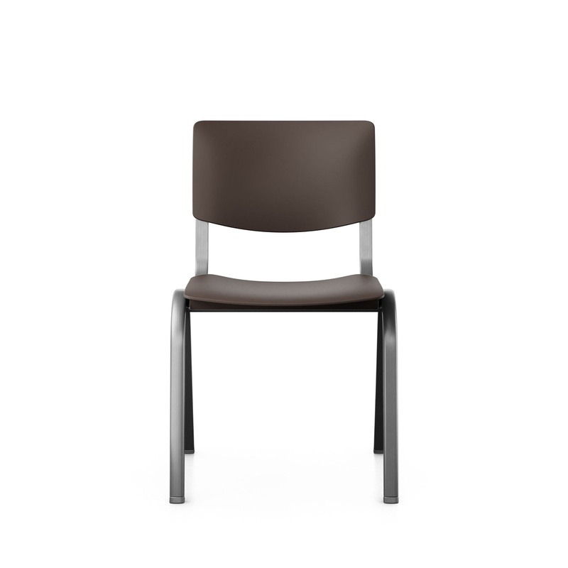 Image of Stackable chair HAG Celi 9100 Dark brown/Silver gray without armrests, New - Perfect for office and reception