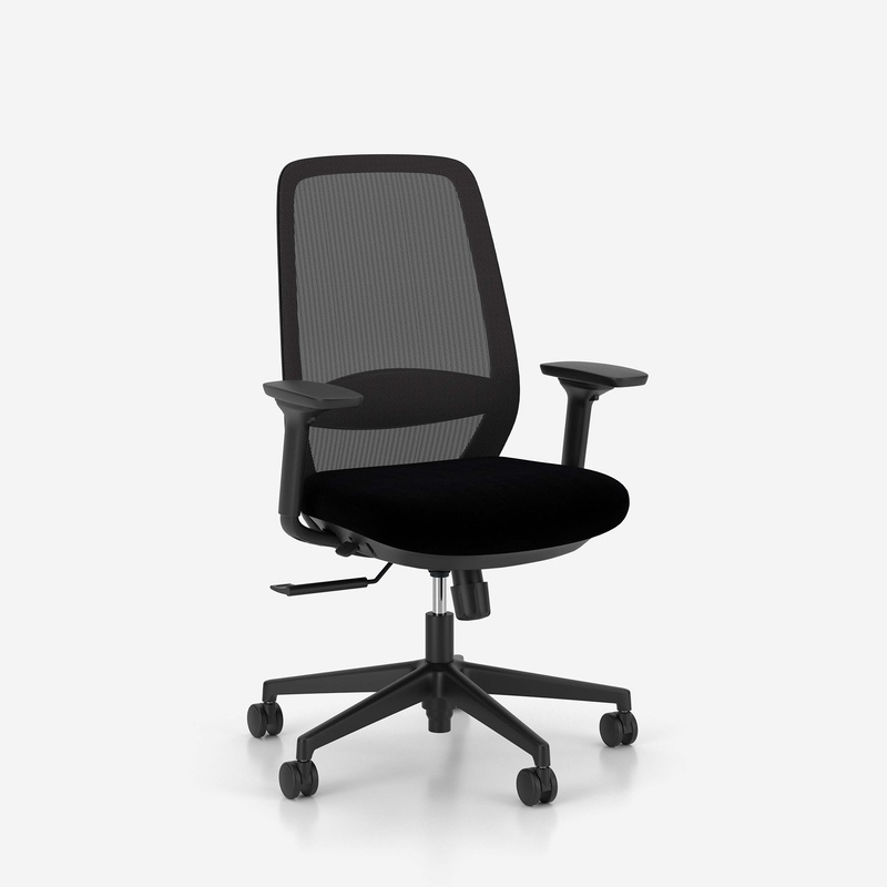 Image of Tradingzone Elovie Active office chair with 4D armrests, Black/Black, New, Ergonomic chair - ideal for flexible working