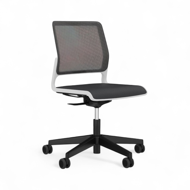 Image of Conference chair SitagXilium Mesh without armrests, Black/White, New - Ergonomic & height-adjustable