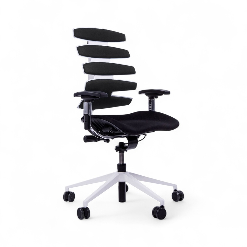 Image of Office chair SitagWave with 3D armrests, Black/White, New, Ergonomic chair - ideal for flexible working